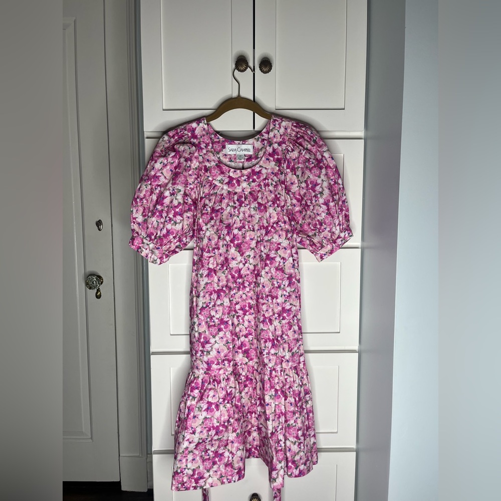NWT Sara Campbell Pink Floral Dress with Belt | Size XS